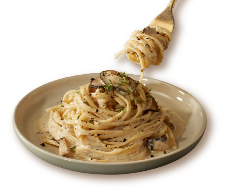 きのこクリームパスタシズル