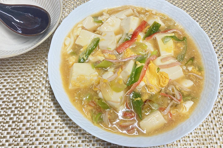 豆腐のとろ～り美味しいかに玉あんかけ